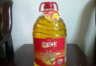 【家運(yùn)(滿堂紅)壓榨花生芝麻調(diào)和油5L】價格_廠家_圖片